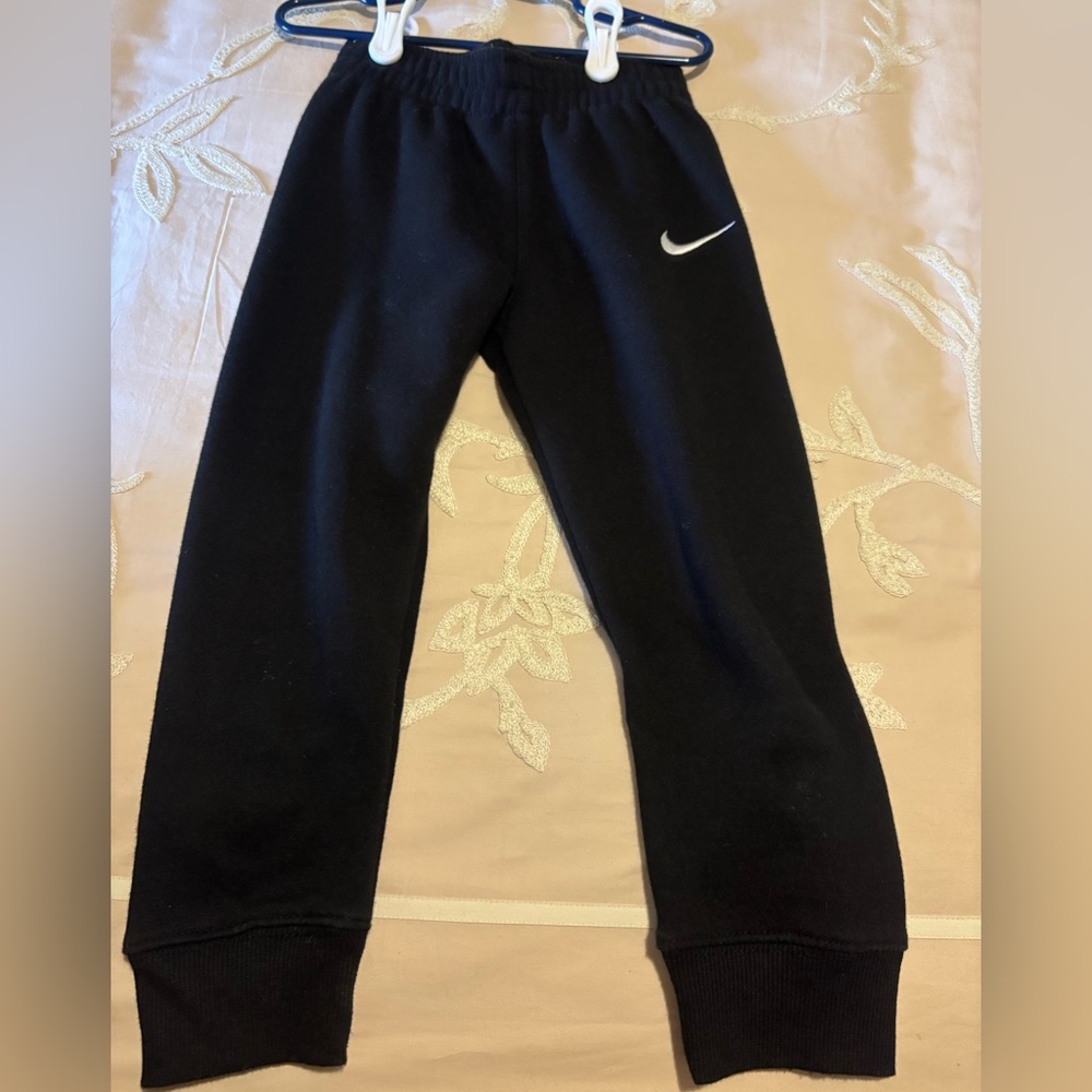 Nike Kids Black Joggers with White Logo
